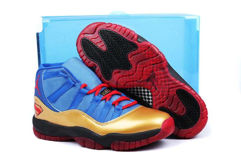 Air Jordan 11 Mens Shoes Black/Golden/Red/Blue Online